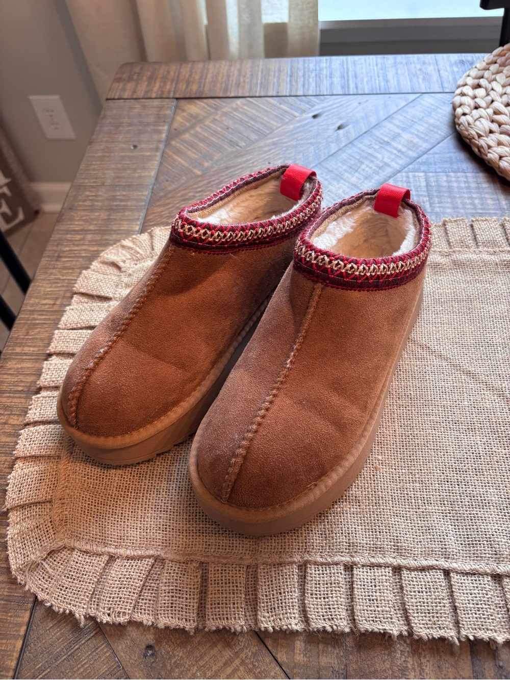 Taz II chestnut platform bootie